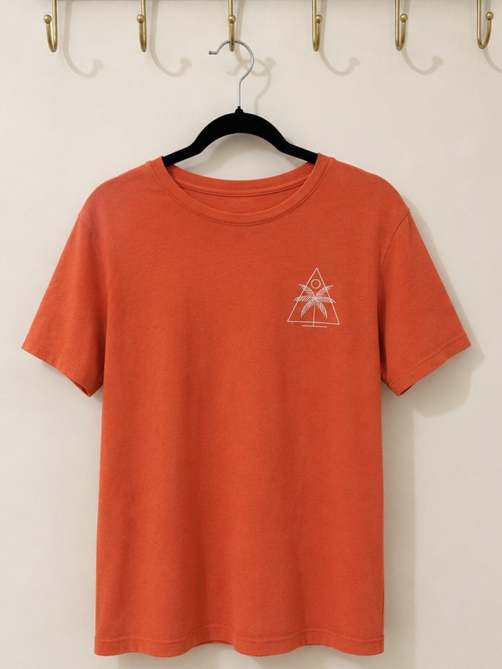 Old Navy Orange Palm Triangle Graphic Tee Medium EUC
